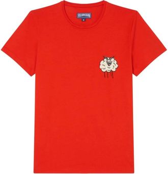Vilebrequin Thom T-shirt Year of the Goat - Heren - Tops - Rood - Maat: L Katoen