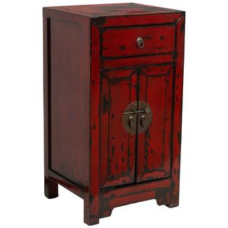 Wanderlust Deco Recibidor de madera rojo 46x38x86h cm
