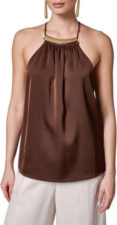 DKNY Sleeveless Satin Top in Canyon at Nordstrom, Size X-Large