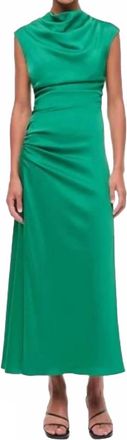 SIMKHAI Burke Draped Midi Dress In Kelly Green