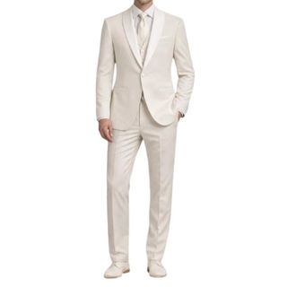 Bharnaba AB 2123 Kostuum Set - Heren - Pakken - Beige - Maat: XL Satijn