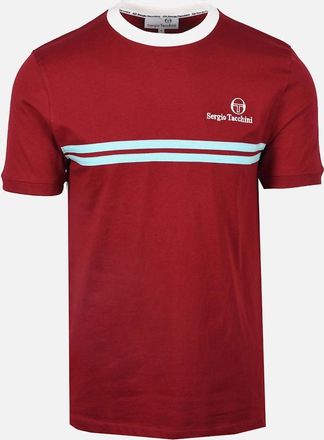 Sergio Tacchini Mens Sergio Tacchini New Supermac T-Shirt Rhubarb/Gardenia/Aruba Blue - Red - Size: 42