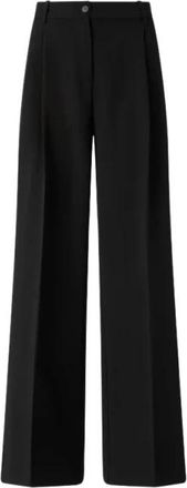 Pinko Pinko, Broeken, Dames, Zwart, L, Wide Broeken