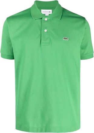 Lacoste logo-patch polo shirt - men - Cotton - 3 - Green