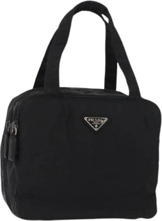 Prada Pre-owned Handbags, female, Black, Size: ONE SIZE Pre-owned Vintage Nylon Handbag