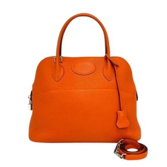 Herm&egrave;s Pre-owned Vintage Shoulder Bag - Dames - Pre-owned - Oranje - Maat: ONE Size Leer