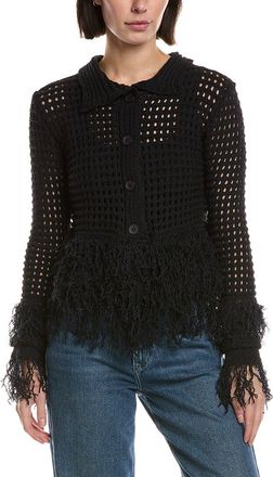 Avantlook Open Knit Fringe Cardigan