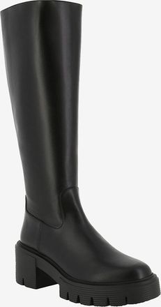 Stuart Weitzman Glattleder-Stiefel mit gezahnter Sohle Soho Knee-High 45