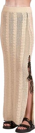 Elan Crochet Lined Skirt In Natural