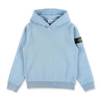 Stone Island Hoodie Zip Old Malfile - male - Stone Island - Kids Sweatshirts - Blue - 8 Y - Kids