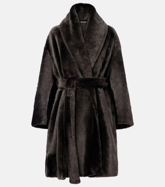 Nour Hammour Juno shearling wrap coat