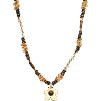 Eye Candy Los Angeles Olivia Flower Pendant Necklace in Gold at Nordstrom Rack