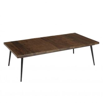 Macabane Mesa de centro rectangular de madera reciclada y metal de 135x70 cm