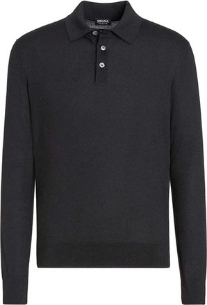 Ermenegildo Zegna Cashseta Polo - Heren - Polos - Zwart - XL - Leer - Tops