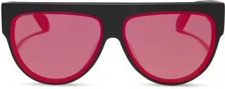DIFF Eyewear Georgie 58mm Gradient Shield Sunglasses in Matte Black /Red Hot Mirror at Nordstrom Rack