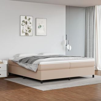 vidaXL Cama Box Spring Con Colch&oacute;n Cuero Sint&eacute;tico Capuchino 200x200cm Vidaxl