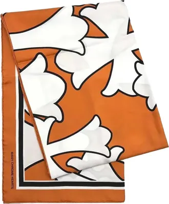 Chrome Hearts Foulard in seta con logo - Arancione