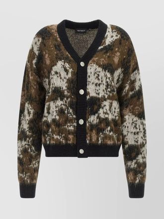 Carhartt Work in Progress textured knit v-neck long sleeve cardigan