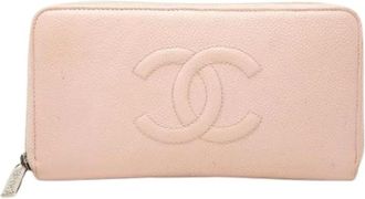 Chanel Pre-owned Vintage Portemonnee met rits - Dames - Vintage Accessoires - Roze - ONE Size - Leer - Vintage