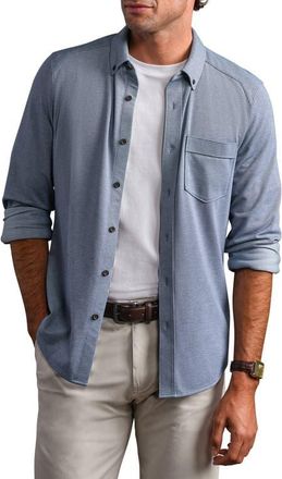Rhone Effortless Oxford Performance Button-Down Shirt in Blue Pearl Heather at Nordstrom, Size Xx-Large