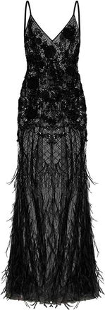 Room76 Long Black Transparent Tulle Dress