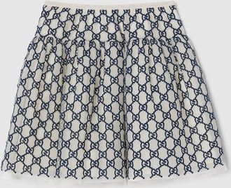 Gucci Kids - Embroidered GG Nylon Skirt, Blue, Ready-to-wear