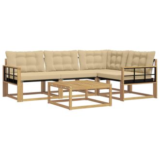 vidaXL Conjunto De Sof&aacute;s De Exterior 5 Pcs Y Beige 79 X 79 X 37 Cm Vidaxl