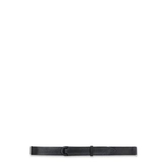 Orciani Belts, male, Black, Size: ONE SIZE Pebbled Leather Sliding Ring Belt