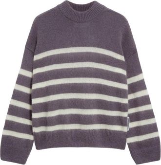 Armedangels Gwyneiraa Stripes Wollpullover f&uuml;r Damen | grau/lila