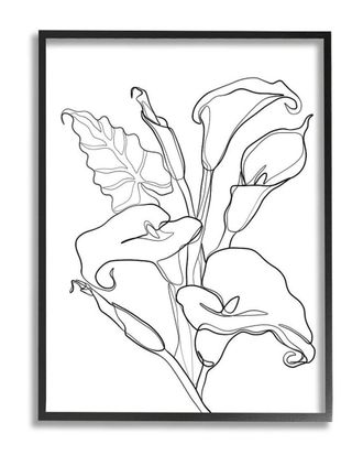 Stupell Industries Calla Lily Floral Stem Modern Minimal Line Drawing Wall Art
