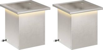 vidaXL Jardinera Para Jard&iacute;n Con Luces Led 2 Uds. Plateado Vidaxl