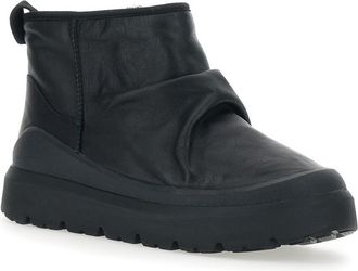 UGG Mens Heritage Utility Black Ankle Boots With Ruffle Detail Leather