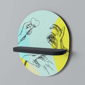 OEM Lenguaje Corporal Estante Ovalado Negro