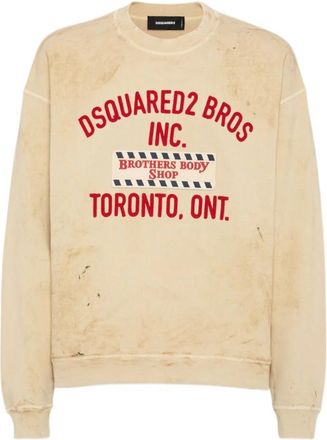 Dsquared2 Dsquared 2 Sweaters - Heren - Sweatshirts - Beige - L - Hoodies & sweatvesten