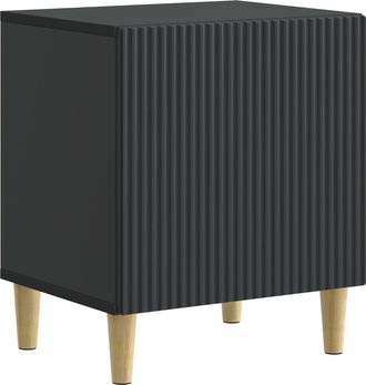 vidaXL Armario De Noche Negro 43 X 34,5 X 50 Cm Madera De Ingenier&iacute;a Vidaxl