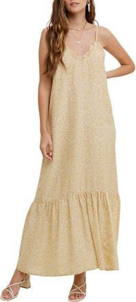Wishlist Floral Ruffle Maxi Dress in Honey at Nordstrom Rack, Size Large