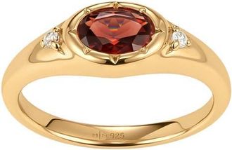 Made by Mary Oval Birthstone Signet Ring in January Gold Vermeil at Nordstrom, Size 10
