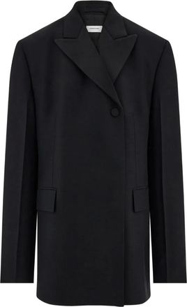Ferragamo satin-lapel tuxedo jacket - women - Viscose/Virgin Wool/Rayon - 38 - Black