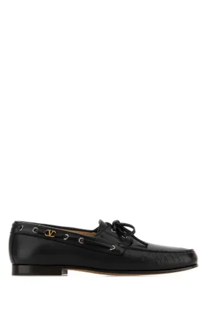 Valentino Garavani Leather Moccasin Loafer - Black