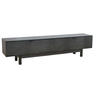 Oviala Mueble de TV rectangular con 2 puertas, L160 cm, negro