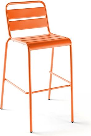 Oviala Silla alta de jard&iacute;n de metal naranja