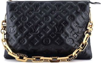 Louis Vuitton Black Monogram Embossed Coussin Mm (Authentic Pre-Loved)