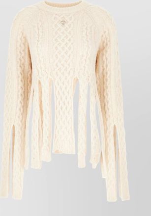 Coperni cable knit sweater with slit and ribbed cuffs