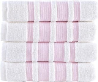 Brooks Brothers Contrast Border 4Pc Hand Towels