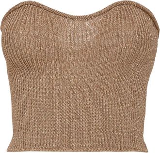 Simona Corsellini Top Viscose - Dames - Tops zonder mouwen - Beige - L - Tops