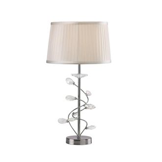 Netlighting Willow Table Lamp with White Shade 1 Light Polished Chrome Crystal in Silver