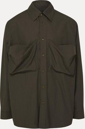 Vivienne Westwood Achilles Overshirt Pinstripe Shirting -Dark-khaki M Men