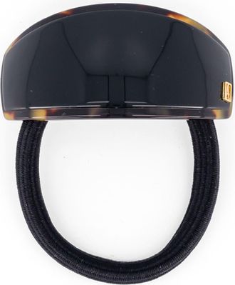 Alexandre de Paris Notre Dame Acetate Hair Tie in Black Tortoise at Nordstrom