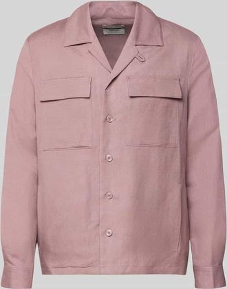 Antony Morato Regular Fit Hemdjacke aus Leinen-Viskose-Mix in Rostrot, Gr&ouml;&szlig;e 46