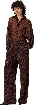 Missoni Mid-rise Tailored Pants With Zigzag Pattern in Black & Brown at Nordstrom, Size 44 It